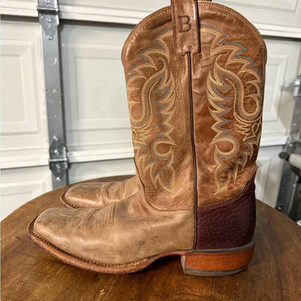 Nocona Brown Western Leather Boots - Sz 9.5 Square Toe